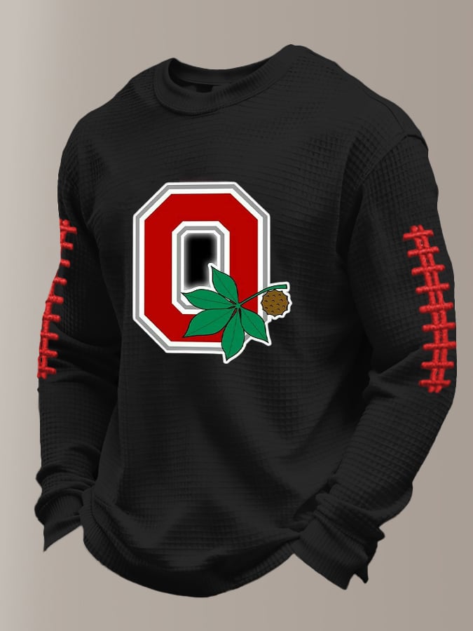 Men's Rugby Print Casual Long-Sleeved Top