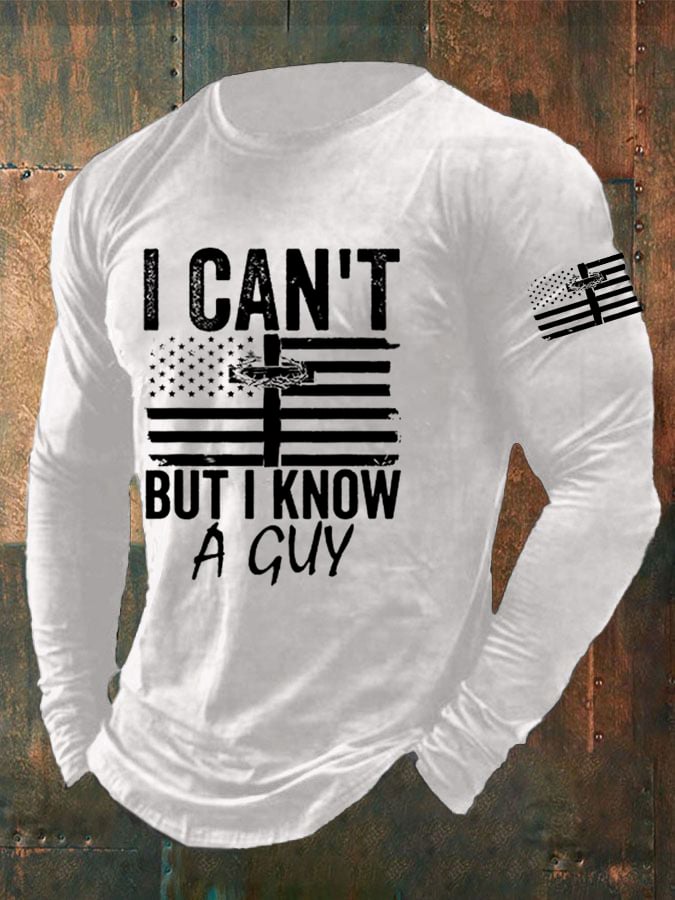 🔥Buy 3 Get 15% Off🔥Men'S I Can’T But I Know A Guy Christian Cross American Flag T-Shirt