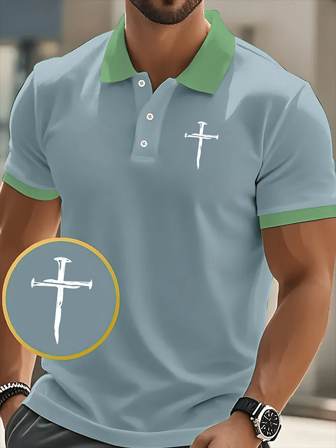 🔥Buy 3 Get 15% Off🔥Men's Faith Printed Casual Polo Shirt