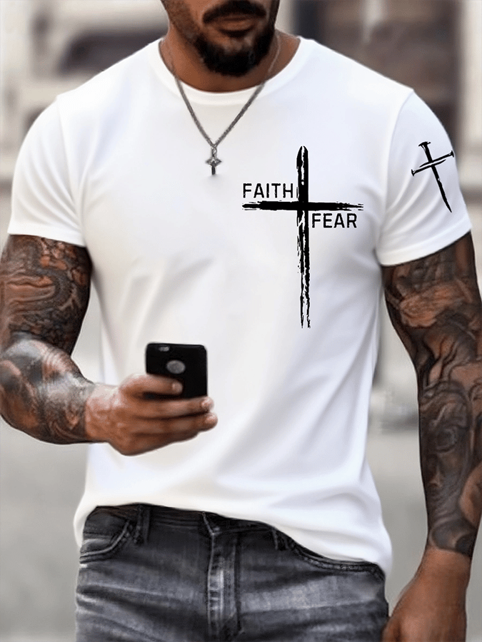 š„Buy 3 Get 15% Offš„Men's Faith Printed Casual T-Shirt