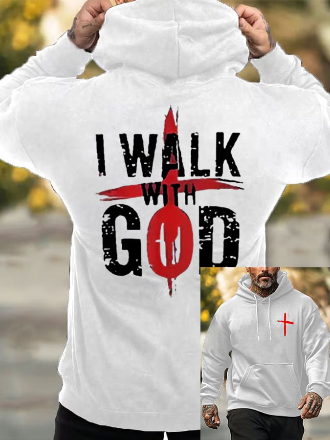 🔥Buy 3 Get 15% Off🔥Men's Walk With God Printed Casual Hoodie