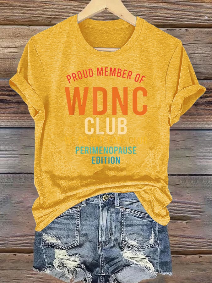 Women's Retro Funny Proud Member Of Club Menopause Perimenopause Print T-Shirt