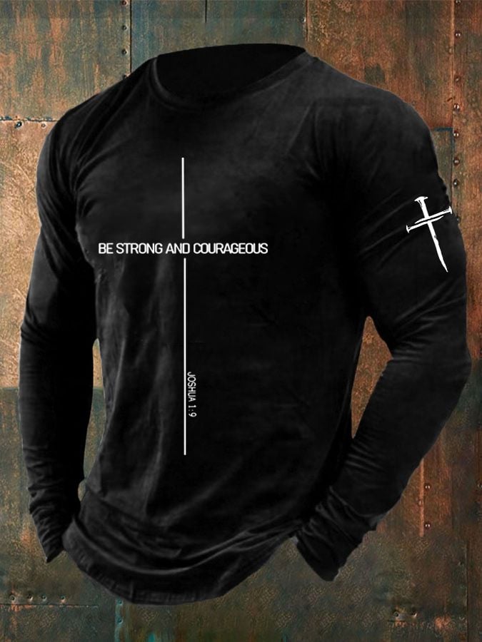 🔥Buy 3 Get 15% Off🔥Men'S Be Strong Courageous Print Casuasl T-Shirt