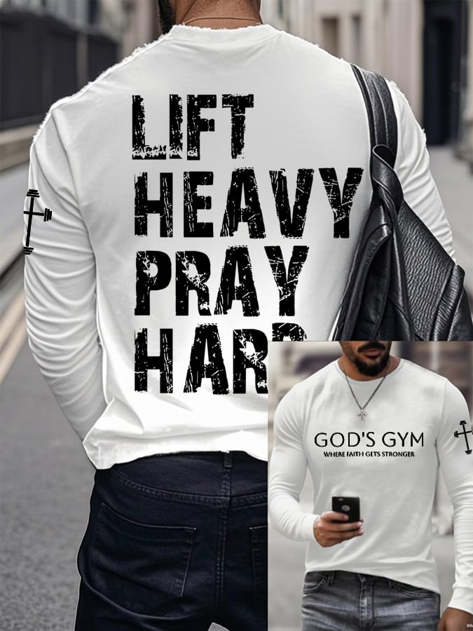🔥Buy 3 Get 15% Off🔥Men's Raven's Gym Faith Printed Long Sleeve Top