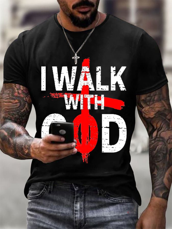 🔥Buy 3 Get 15% Off🔥Men's My Walk with God T-shirt