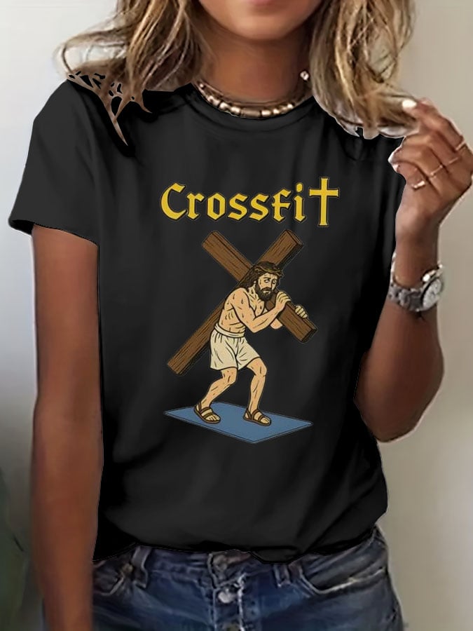 🔥Buy 3 Get 15% Off🔥Women's Crossfit Jesus  Print Casual T-Shirt