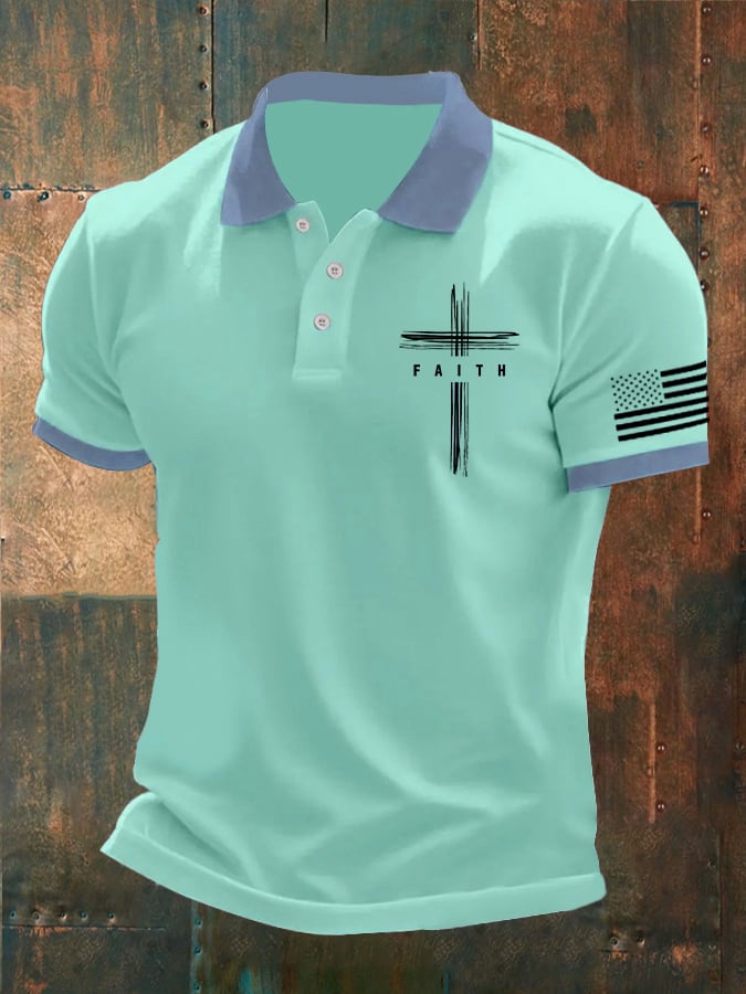 🔥Buy 3 Get 15% Off🔥Men's Casual Contrast Color Faith Polo
