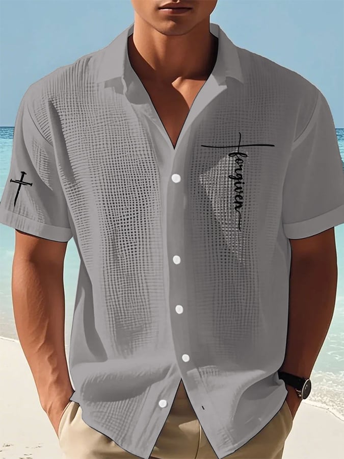 🔥Buy 3 Get 15% Off🔥Men's Faith Print Waffle Shirt