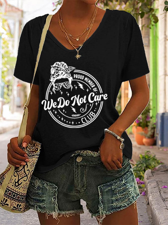 Women's V-neck Retro Funny Proud Member Of Club Menopause Perimenopause Print T-Shirt