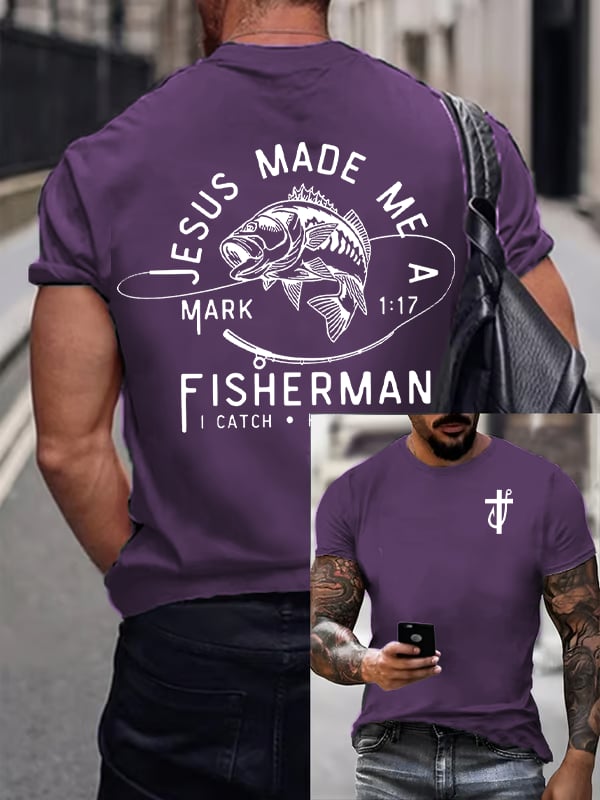 Men'S  fishing Casual Faith Short-Sleeved T-Shirt