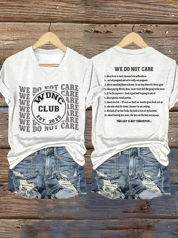 Women's Retro Funny Proud Member Of Club We Do Not Care Menopause Perimenopause Print T-Shirt