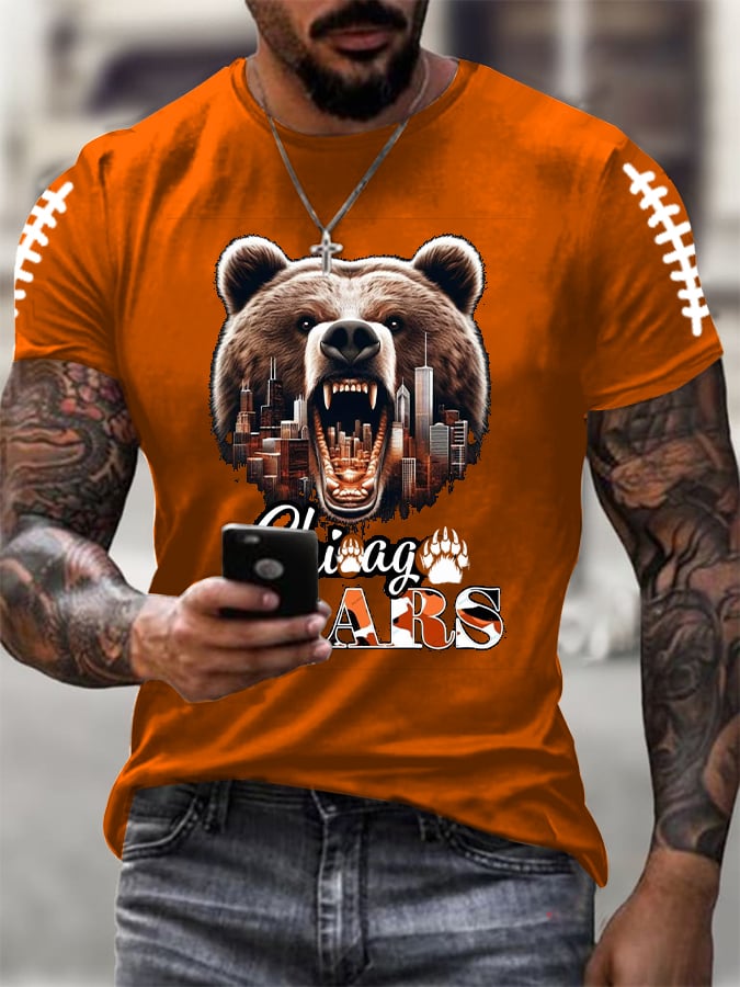 Men's Football Print Casual T-Shirt