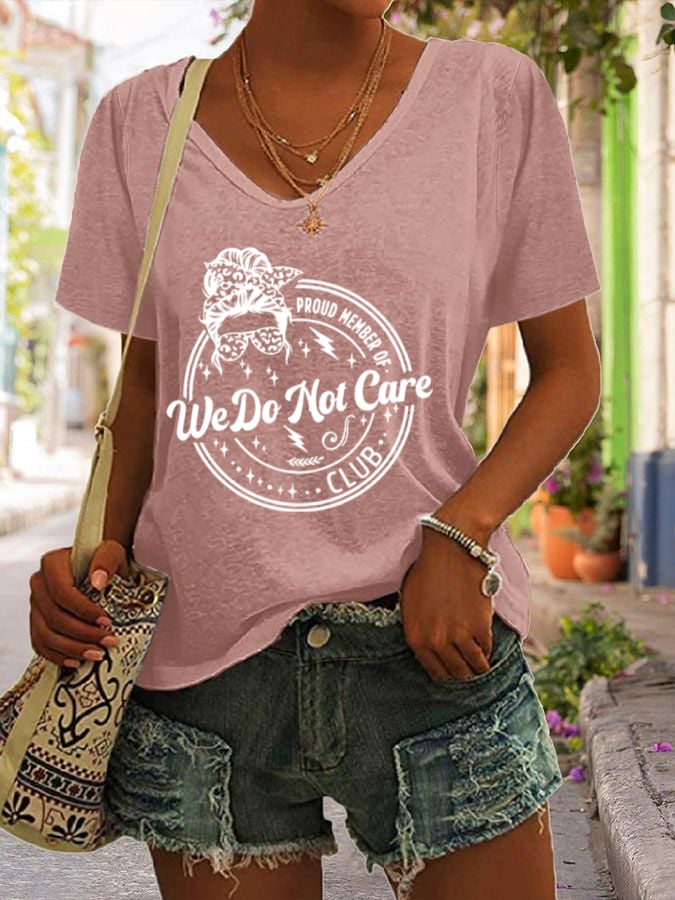 Women's V-neck Retro Funny Proud Member Of Club Menopause Perimenopause Print T-Shirt