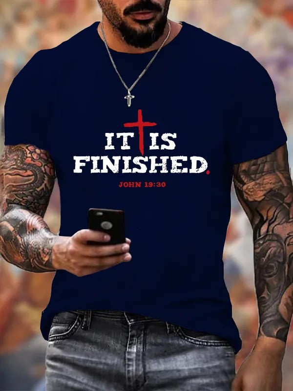 🔥Buy 3 Get 15% Off🔥Men's It Is Finished Faith Printed Shirt