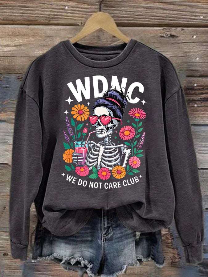 Women's Retro Funny Proud Member Of Club We Do Not Care Menopause Perimenopause Print Sweatshirt