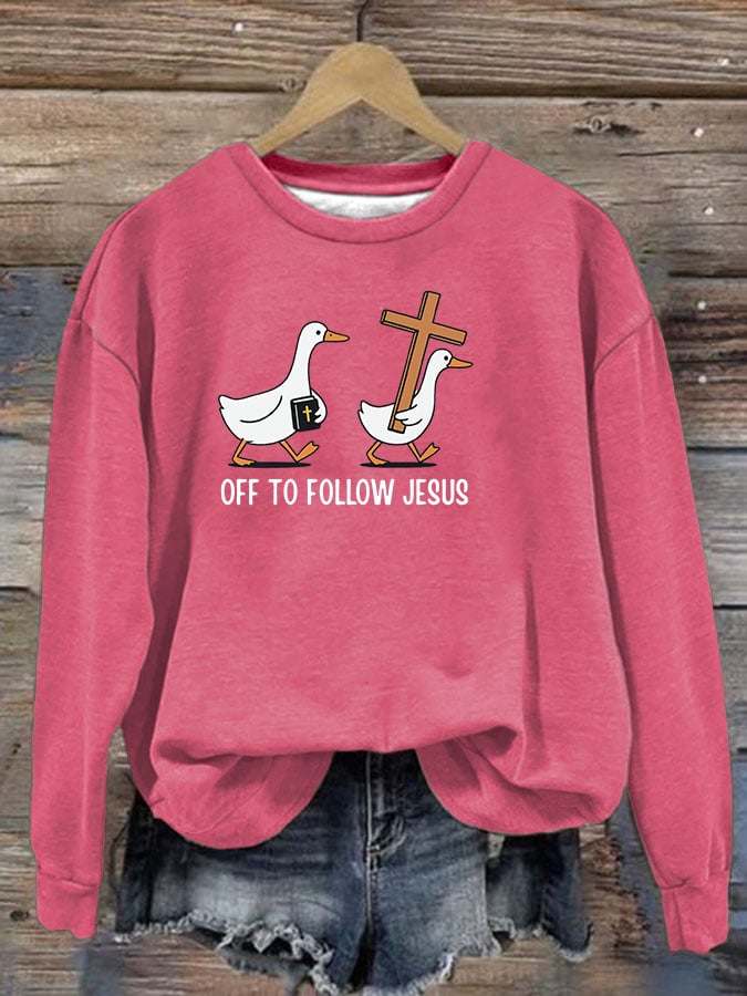 Women's OFF TO FOLLOW JESUS printed Sweatshirt
