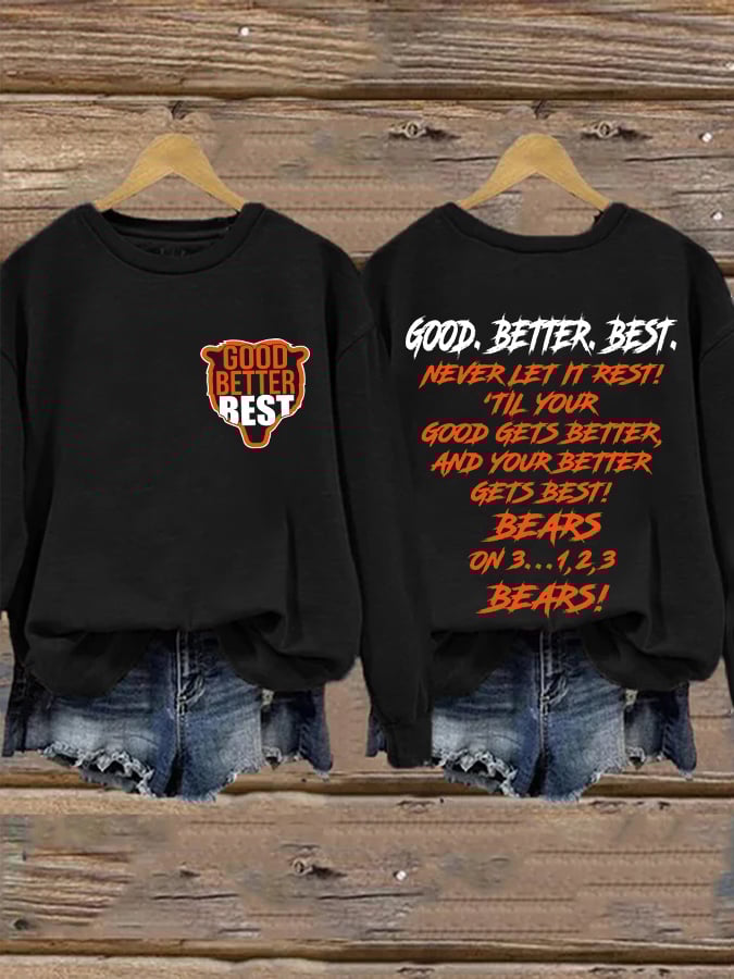 Retro Good Better Best Print Sweatshirt