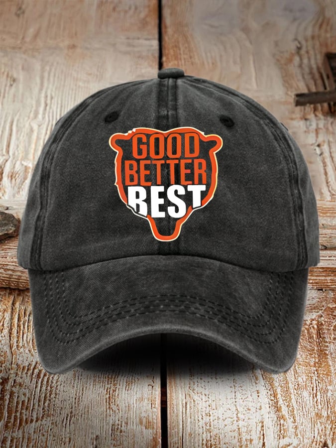 Retro Good Better Best Print Baseball Cap
