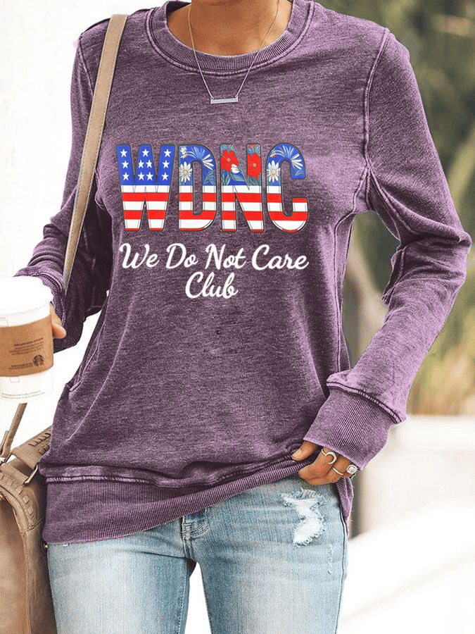 Women's Retro Funny Proud Member Of Club We Do Not Care Menopause Perimenopause Print Knitted Tops