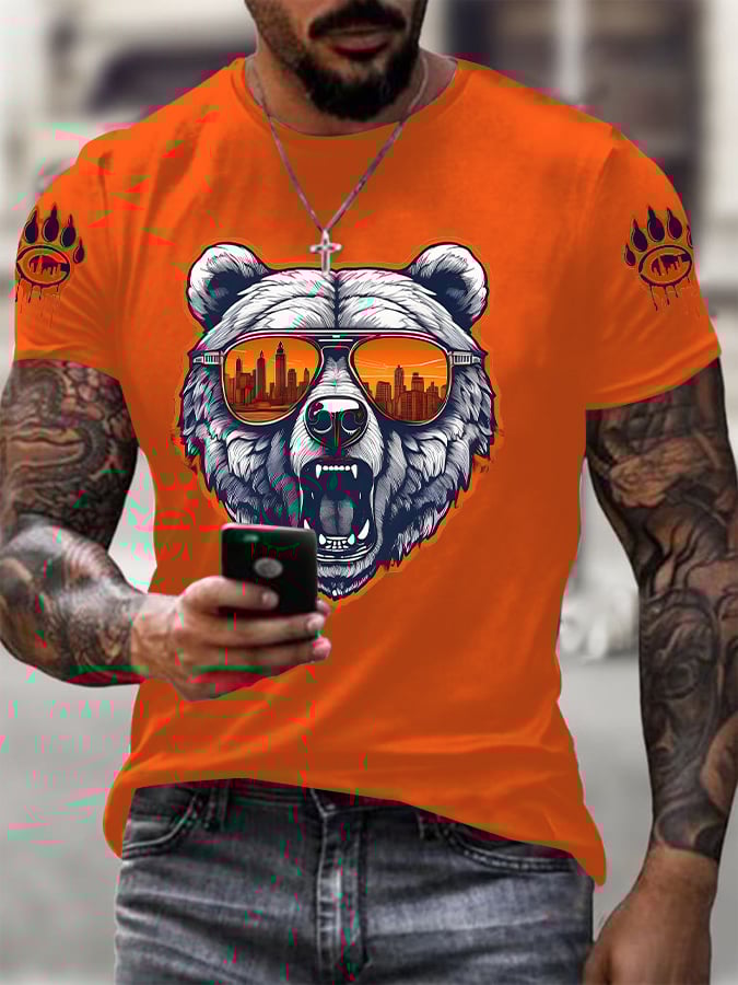 Men's Football Print Casual T-shirt