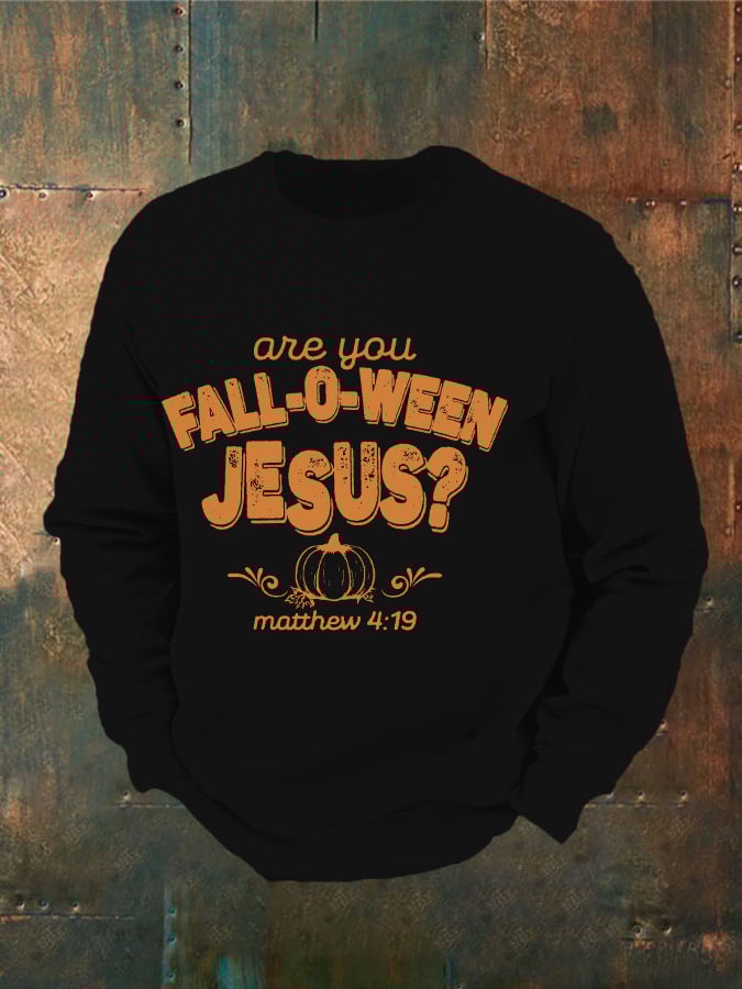 🔥Buy 3 Get 15% Off🔥Men's Are You Fall-O-Ween Jesus Print Casual Sweatshirt
