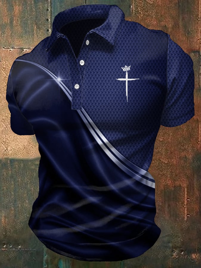 🔥Buy 3 Get 15% Off🔥Men's Casual Christian Print Polo Shirt