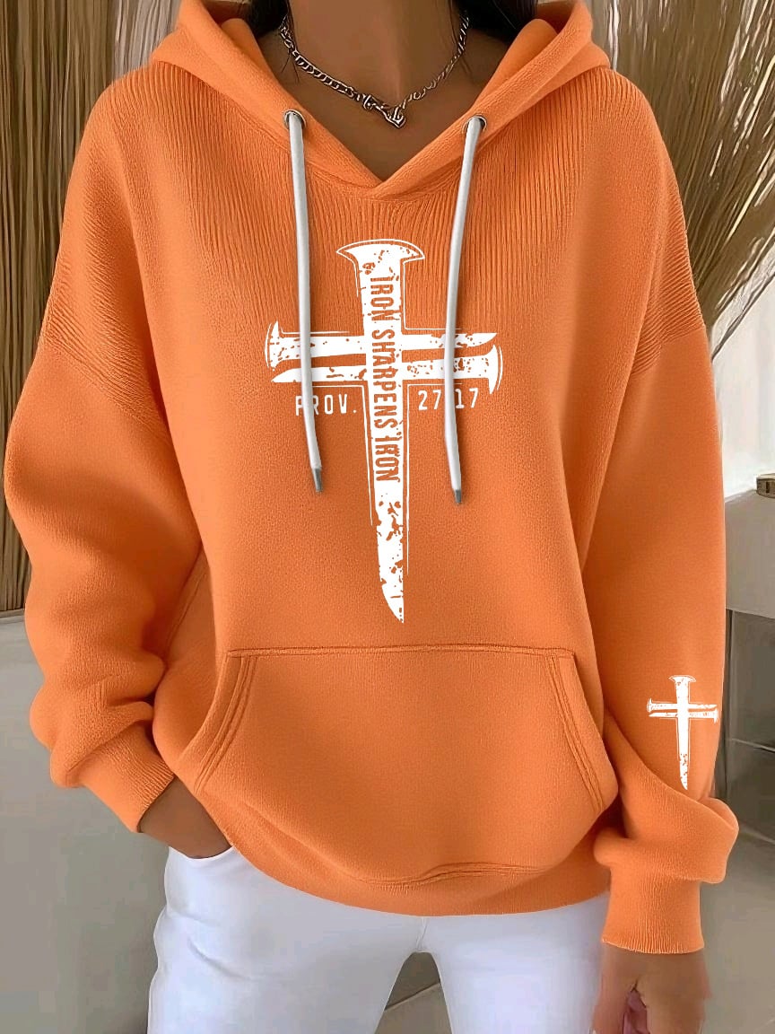 Women's Faith Print Casual Hoodie