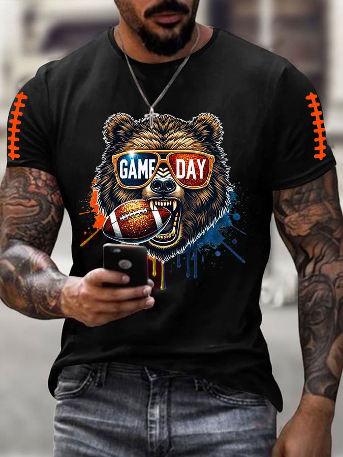 Men's Football Print Casual T-Shirt