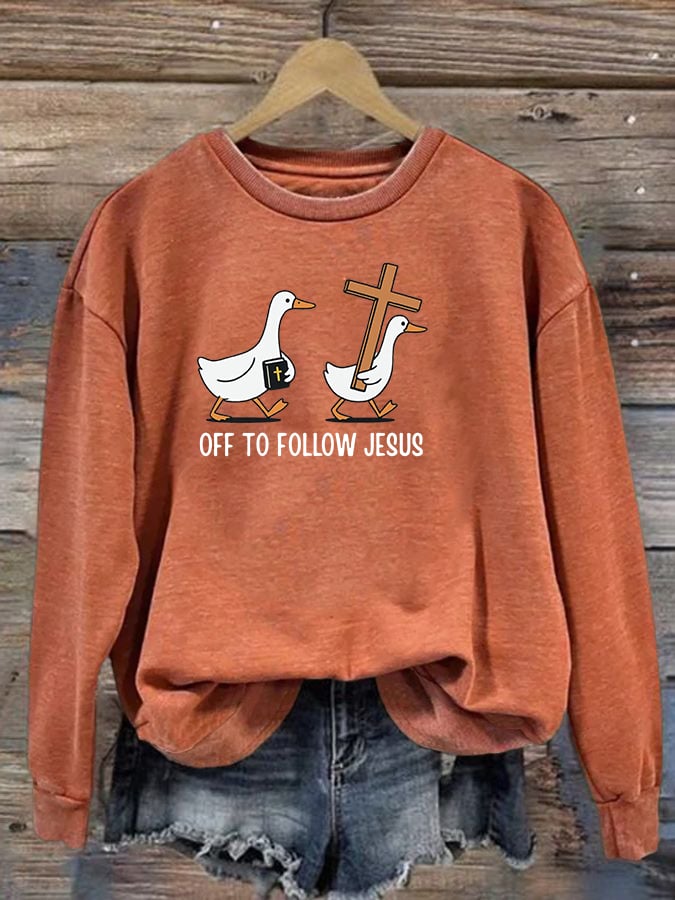 Women's OFF TO FOLLOW JESUS printed Sweatshirt