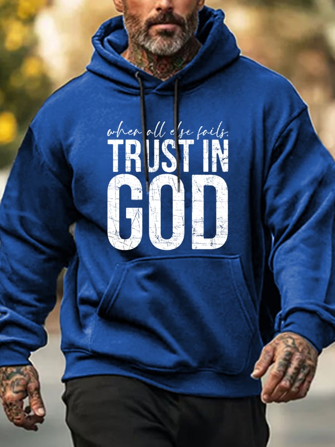 Men's Always Trust in God Faith Print Sweatshirt
