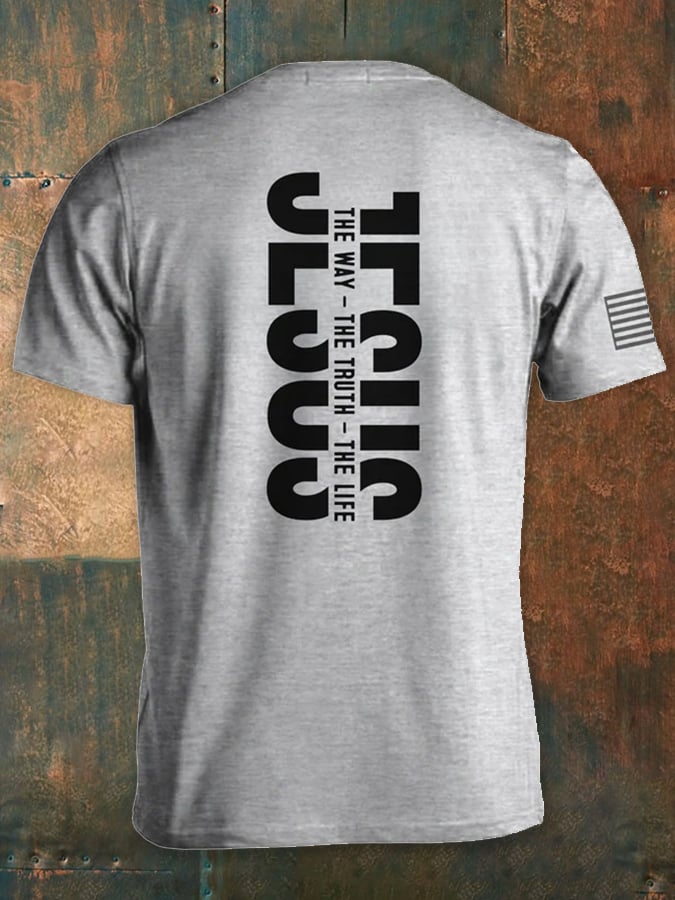 š„Buy 3 Get 15% Offš„Way Truth Life Christian Faith Print Men's Short-Sleeved T-Shirt