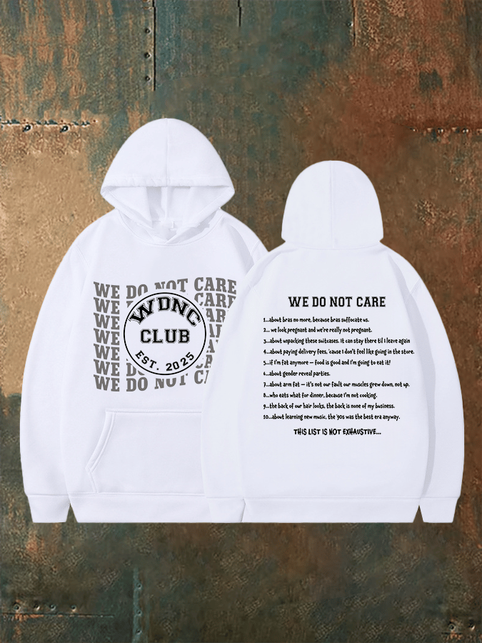 Women's Retro Funny Proud Member Of Club We Do Not Care Menopause Perimenopause Print Hoodie