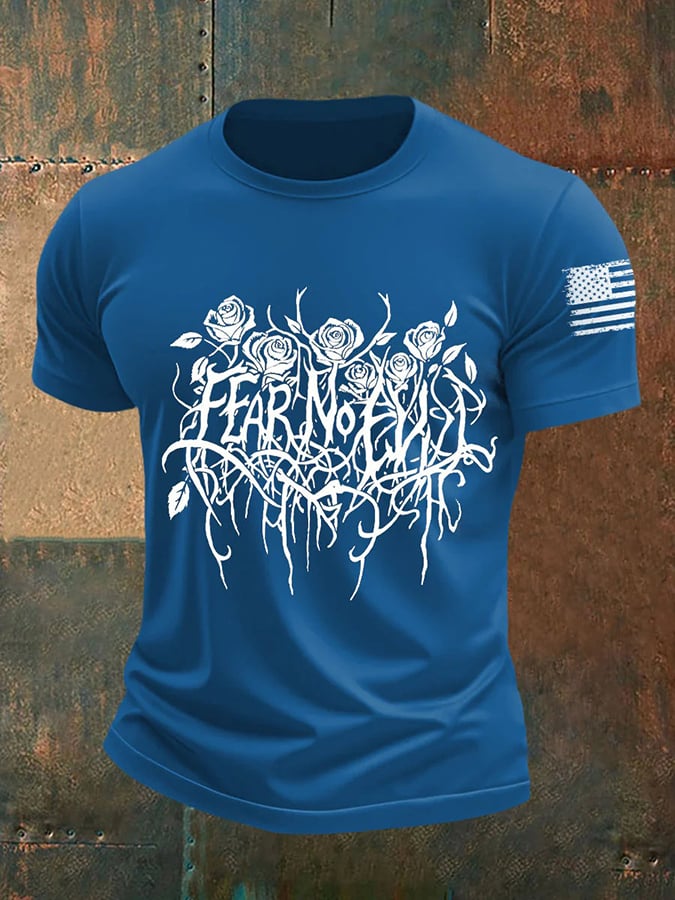 š„Buy 3 Get 15% Offš„Men's Fear No Evil Gothic Christian Print Round Neck T-Shirt