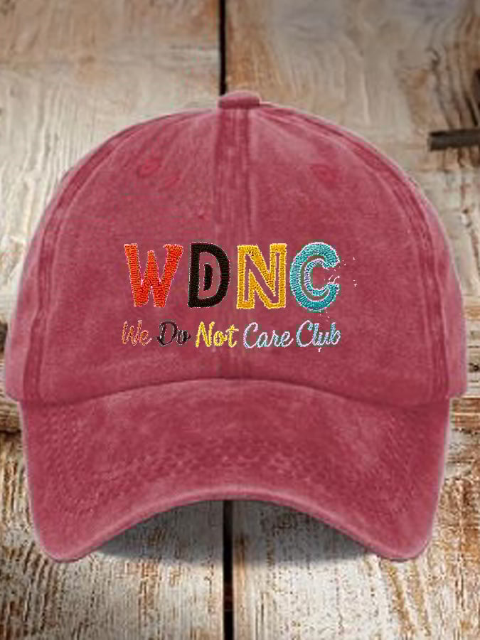Unisex Retro Funny WDNC We Do Not Care Club Menopause Perimenopause Print Baseball Cap