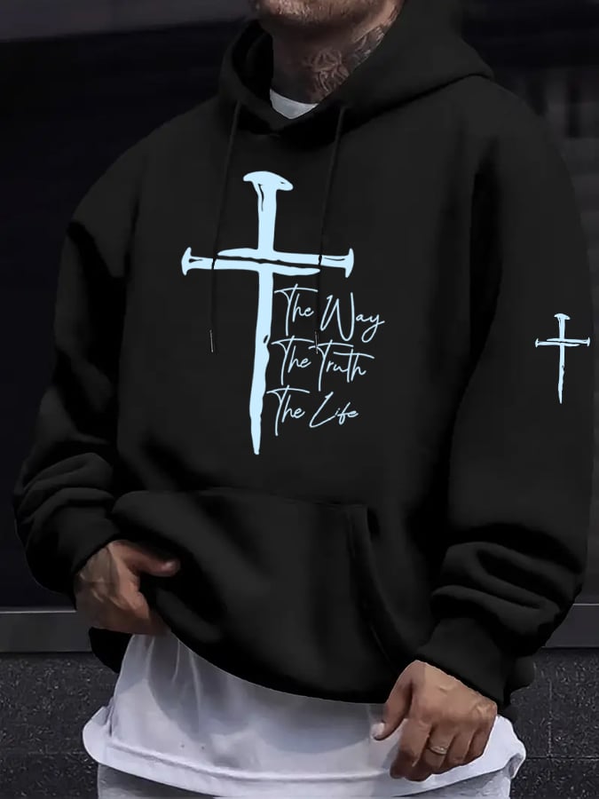 🔥Buy 3 Get 15% Off🔥Men's Jesus The Way The Truth The Life Print Hoodie