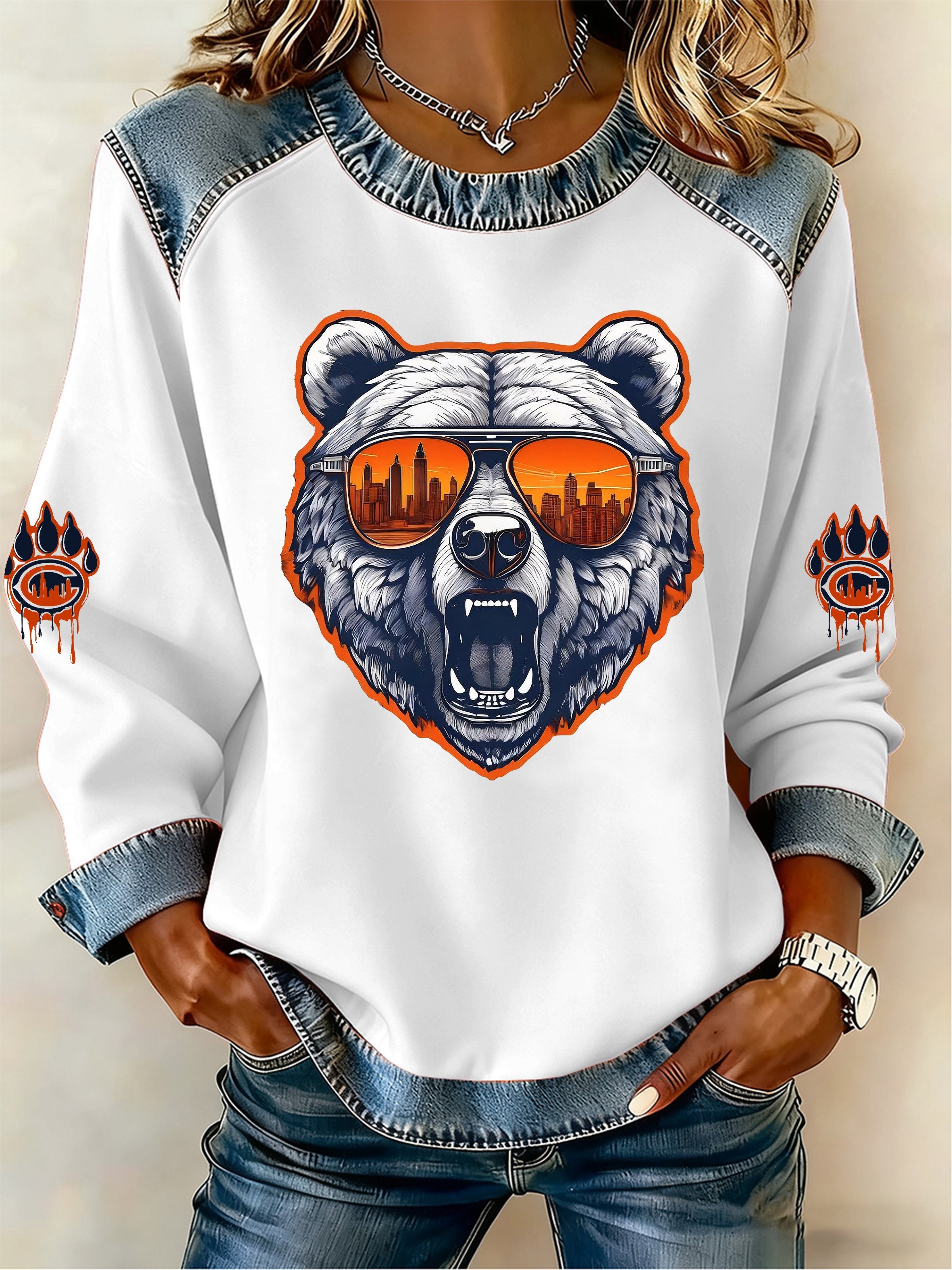 Women's Football Print Sweatshirt