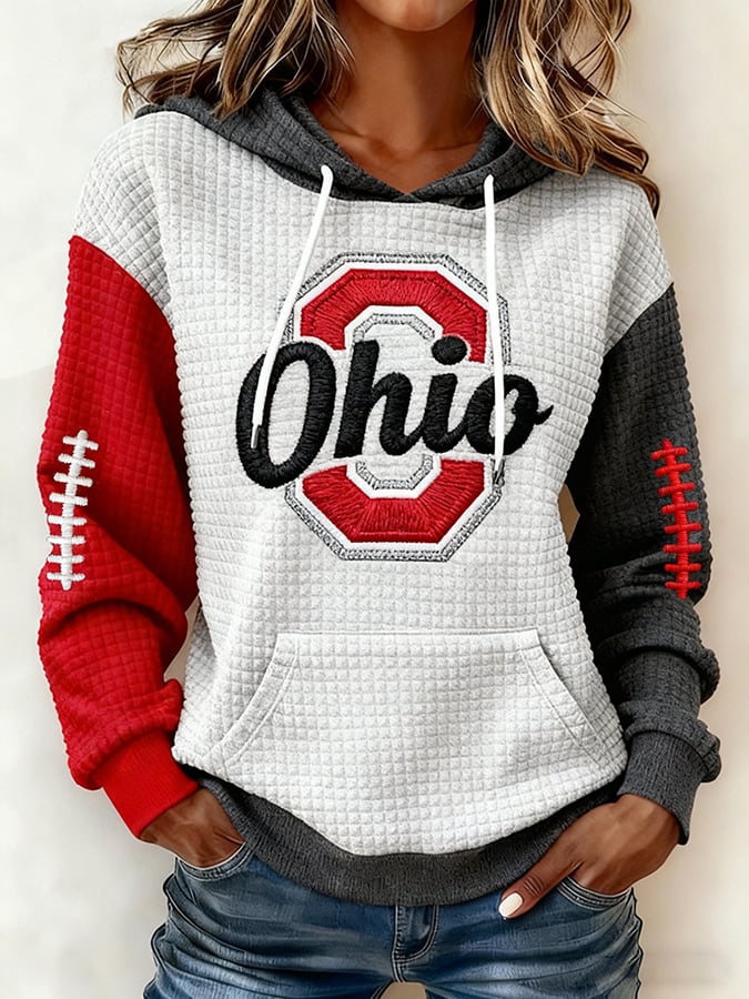 Women's Football Print Long Sleeve Sweatshirt