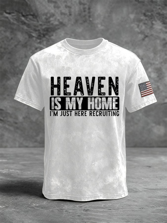 🔥Buy 3 Get 15% Off🔥Men's Heaven Is My Home I'm Just Here Recruiting Casual T-shirt