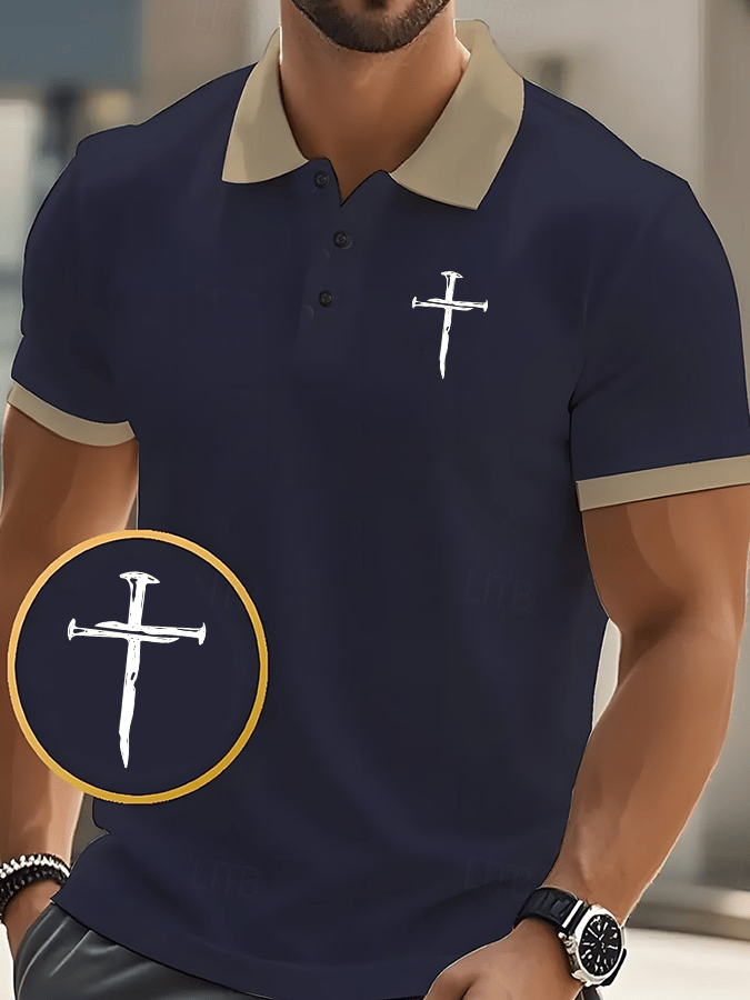 🔥Buy 3 Get 15% Off🔥Men's Faith Printed Casual Polo Shirt