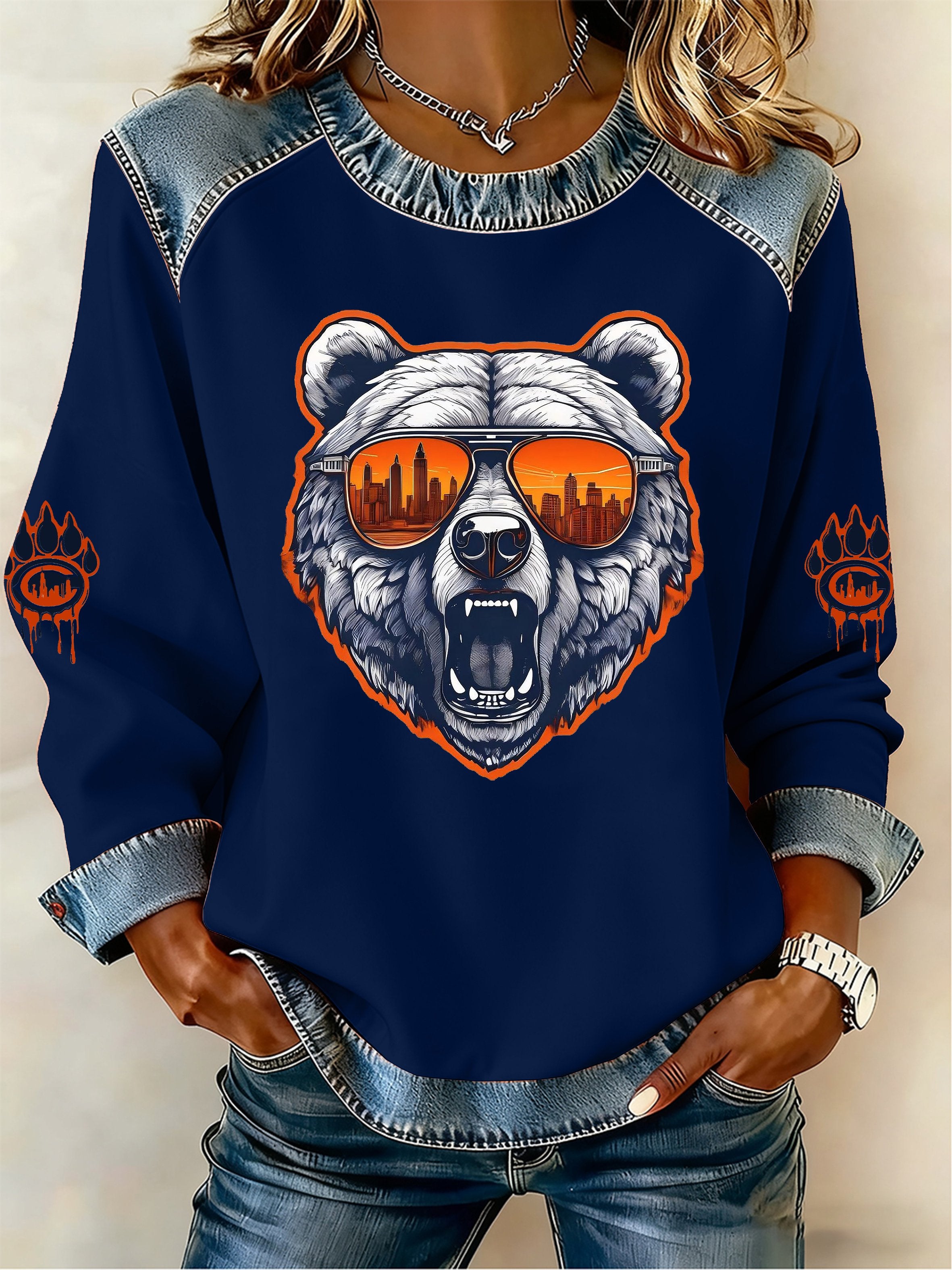 Women's Football Print Sweatshirt