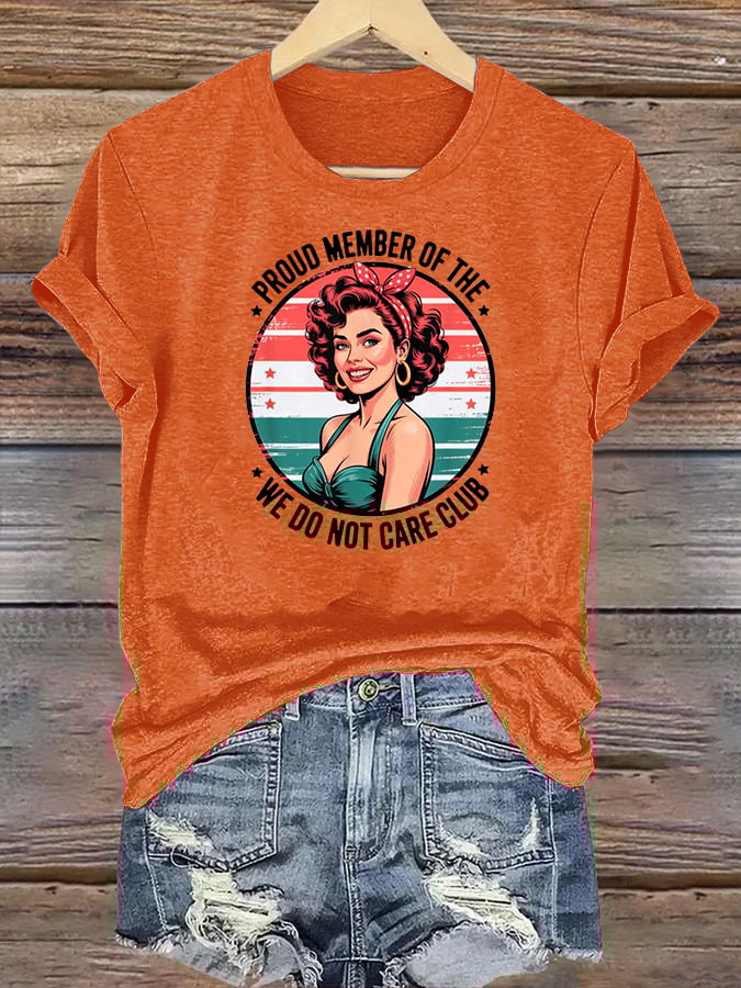Women's Retro Funny Proud Member Of Club Menopause Perimenopause Print T-Shirt