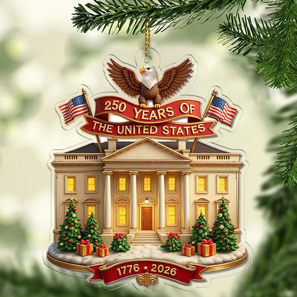 🎄Retro Patriotic Christmas 1776–2026 250th Anniversary Christmas Tree Ornament