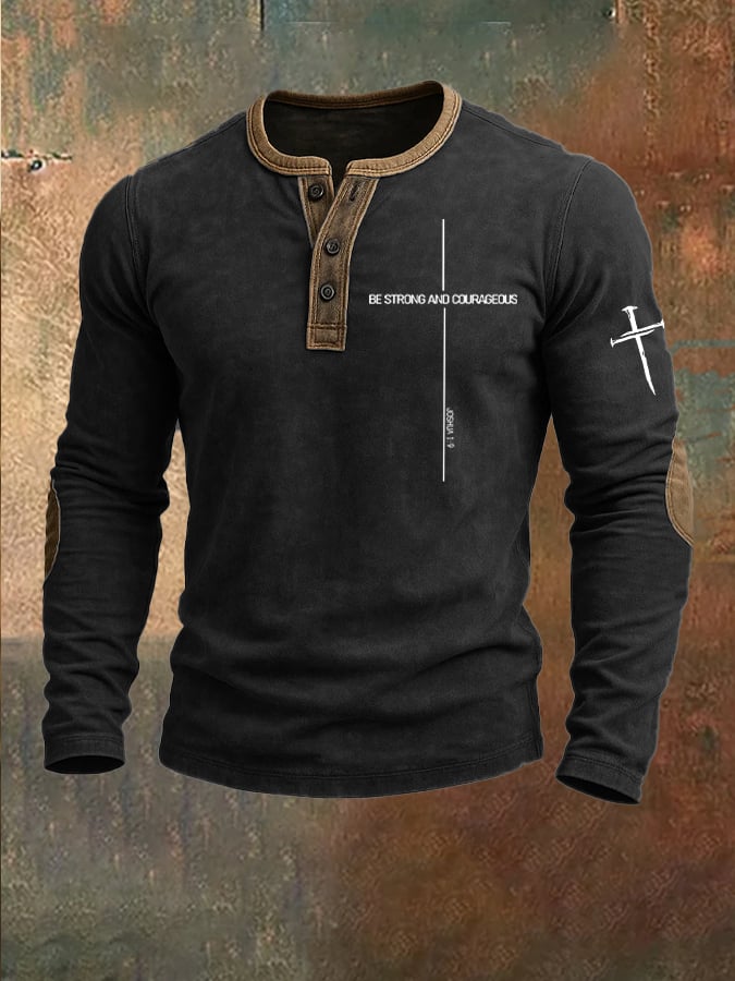 🔥Buy 3 Get 15% Off🔥Men'S Faith Print Casuasl Henley Collar Shirt