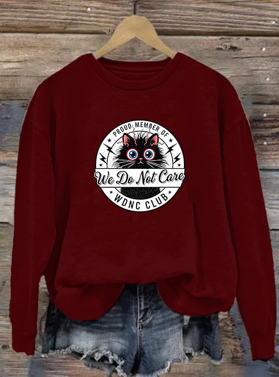 Women's Retro Funny Proud Member Of Club We Do Not Care Menopause Perimenopause Print Sweatshirt