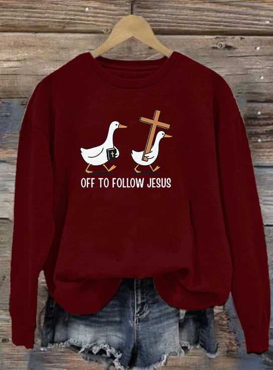 Women's OFF TO FOLLOW JESUS printed Sweatshirt