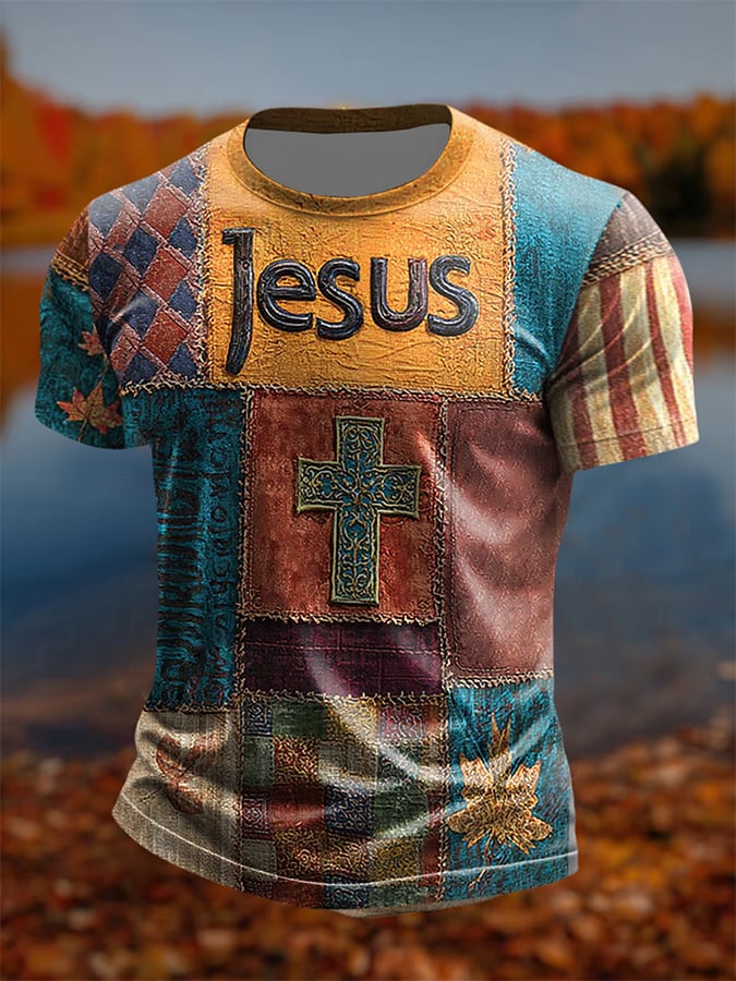 🔥Buy 3 Get 15% Off🔥Men's Faith Print Casual Tee