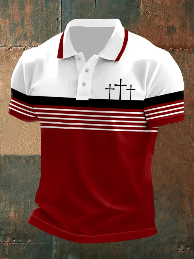 🔥Buy 3 Get 15% Off🔥Men's Retro Faith Casual Printed Polo Shirt