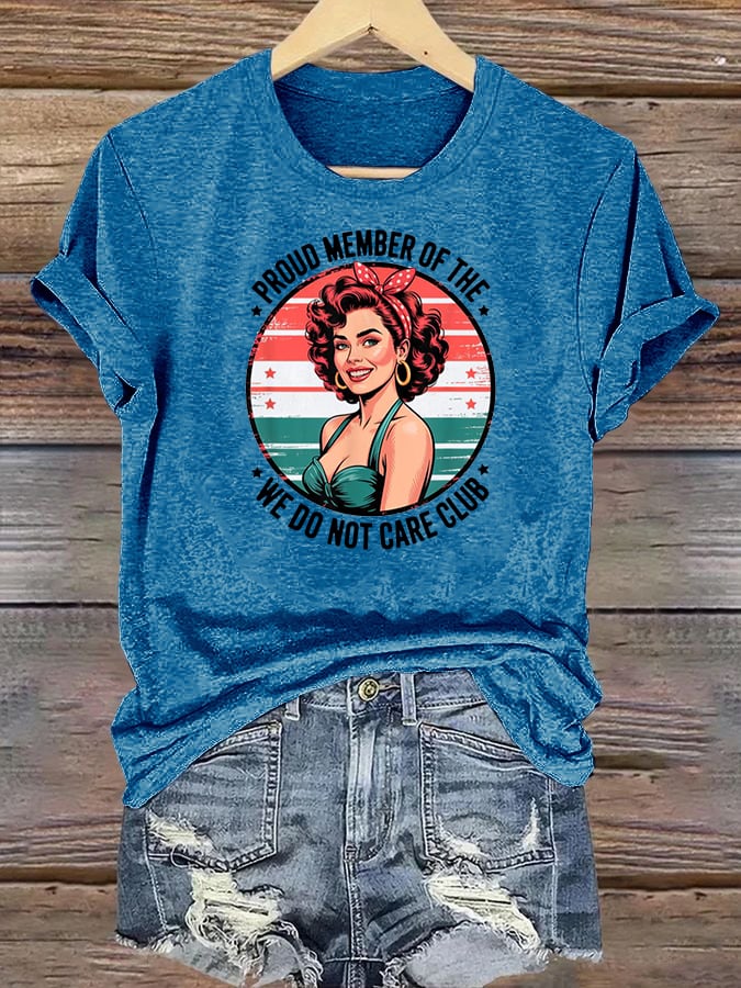 Women's Retro Funny Proud Member Of Club Menopause Perimenopause Print T-Shirt