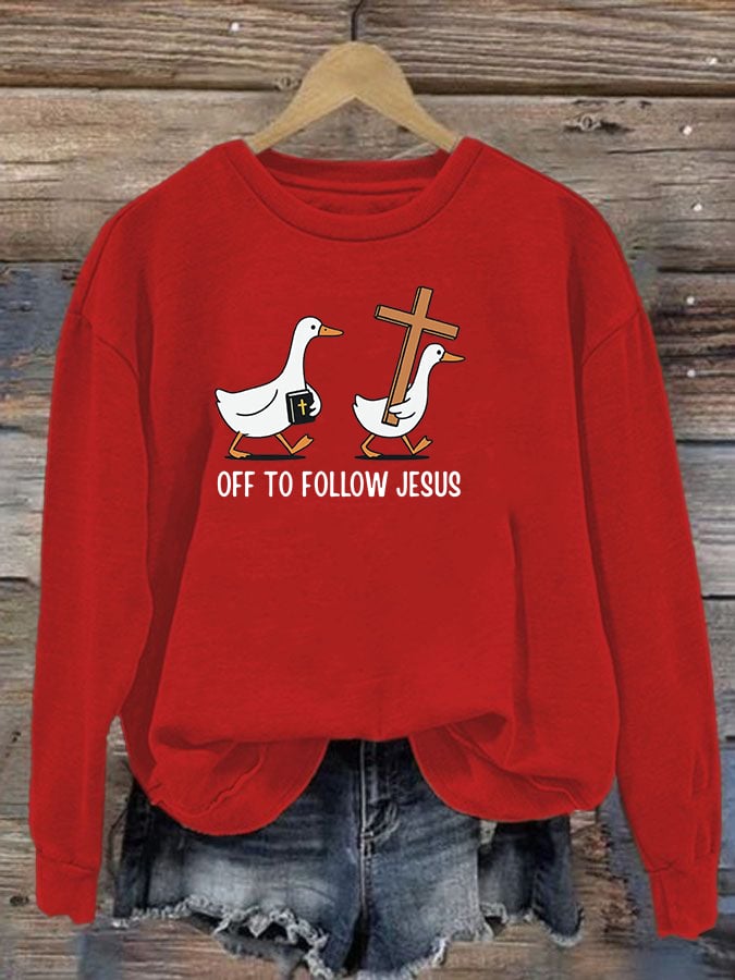 Women's OFF TO FOLLOW JESUS printed Sweatshirt