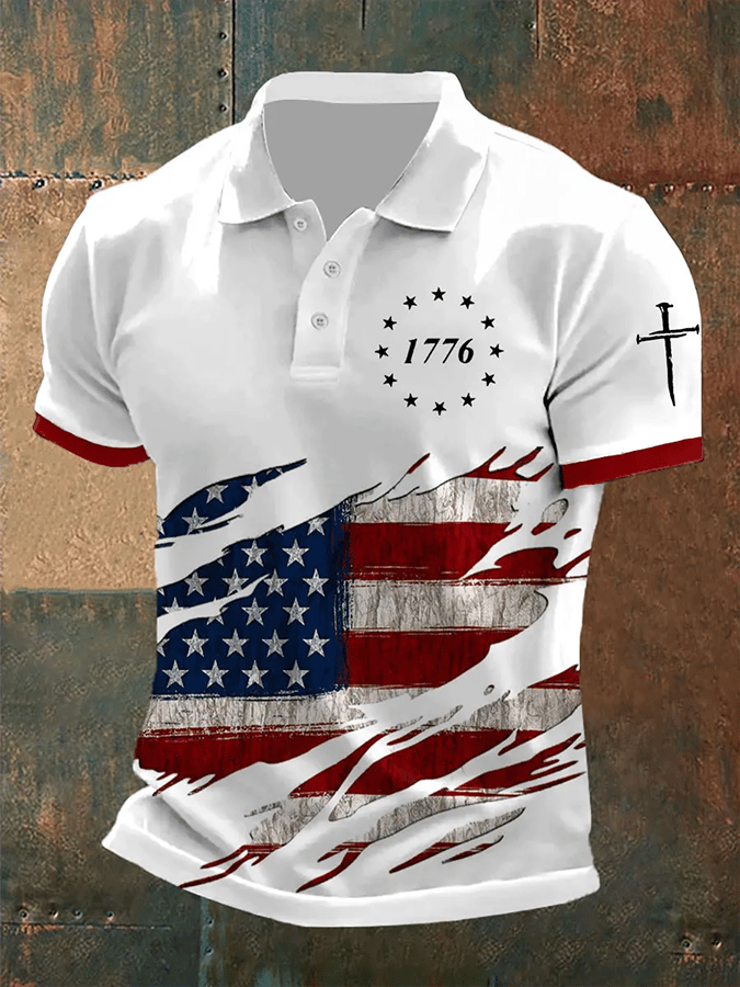 🔥Buy 3 Get 15% Off🔥Men's Faith Cross Printed Casual POLO Shirt